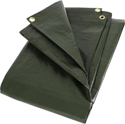 Geweven Zeildoek - Robuuste Afdekking - Bescherming Buiten - Metalen Oogjes - 3 x 6 Meter - Groen