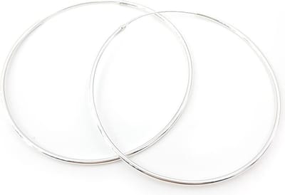925 Zilveren oorringen 1mm buis diameter 65 mm
