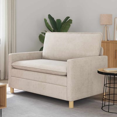 vidaXL - Bank - Crèmekleurig - 126 - x - 81 - x - 87,5 - cm - Polyester