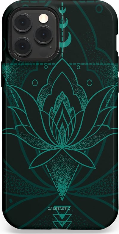 Casetastic Hoesje Geschikt voor Apple iPhone 12/12 Pro Magsafe - Stijlvolle Beschermende Duo-layer Case - Lotus Zen