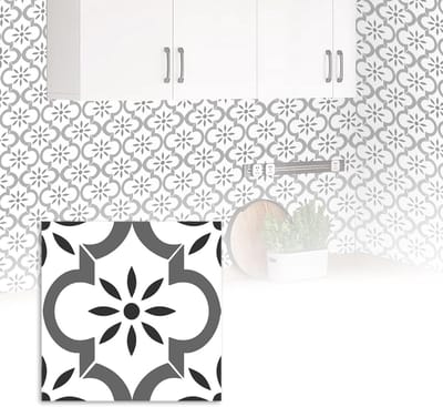 Set van 20 decoratieve tegelstickers voor vloer en muur, zelfklevend 20 x 20 cm, ideaal voor keuken en badkamer