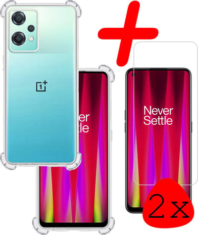 Hoesje Met Screenprotector - 2 Stuks - Geschikt voor OnePlus Nord CE 2 Lite - Sterk & Shockproof - Siliconen Case - Back Cover - Telefoon Hoes - Shock Proof - Transparant