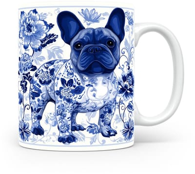 Mok French Bulldog Beker voor koffie of tas voor thee, cadeau voor dierenliefhebbers, moeder, vader, collega, vriend, vriendin, kantoor, opa, oma, hond, kerst, sinterklaas, verjaardag