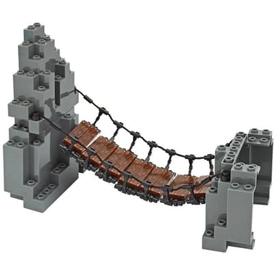 Ophaalbrug Kit Bergbrug Steen Klassiek MOC Bakstenen Accessoires Bouwer Bouwstenen Componenten 6083 23996 63141 donkergrijze kleur