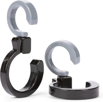 Universele Kinderwagen Haken - Sterke Buggy Clips voor Tassen en Boodschappen - 2 Stuks Zwart