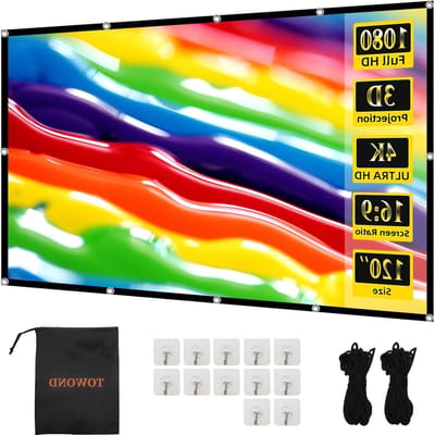 Projectiescherm - Filmscherm Beamer - Thuisbioscoop Buiten - Kreukvrij Opvouwbaar - 120 inch 16:9 - Wit