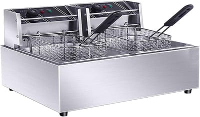 Elektrische Frituurpan - Keuken Frituur - Thuis Frituren - Instelbare Temperatuur - 8L Capaciteit - Zilver