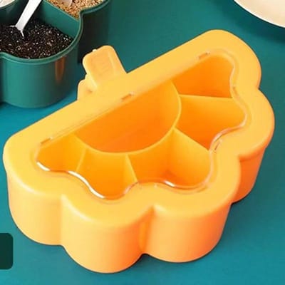 Ensemble Boîtes d'Assaisonnement Poivrier Sucrier Salière Agitateur d'Épices Bocaux de Rangement Gadget Accessoires de Cuisine Organisateur Récipient à Condiments jaune