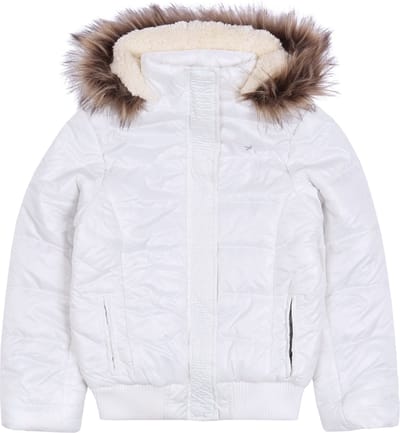 Witte geïsoleerde jas voor de herfst