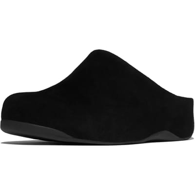 FitFlop FitFlop Shuv Tumbled-Leather Clogs ZWART - Maat 36
