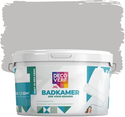 Decoverf badkamerverf 2.5L parelgrijs