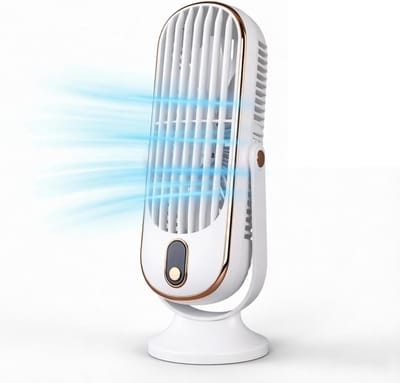 Bureau Torenventilator - Wit - 5 Snelheden - Ultra Stil 22dB - USB Voeding - Turbo Luchtstroom - Afneembare Bladen - Draagbaar - Geschikt voor Kantoor - Slaapkamer en Buiten