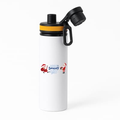 Hacebo® - Kerst there's snowbody like you waterfles met draaidop oranje - Kerstmis - Kerst beker - winter - kerst - christmas - kerst cadeau - water fles - 850ML