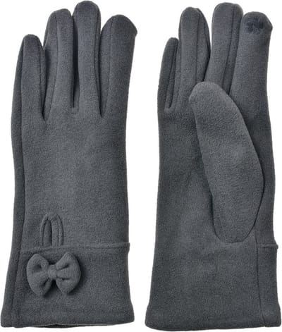 Clayre & Eef Handschoenen Winter 9x23 cm Grijs Polyester