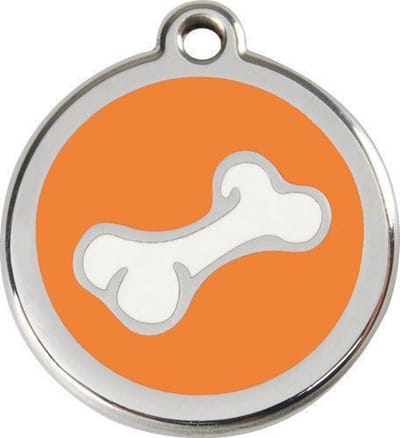 Red Dingo Hondenpenning 38 mm botje oranje