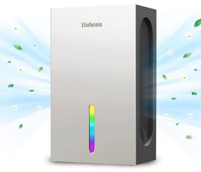 Stille Luchtontvochtiger met 2400 ml Capaciteit - Efficiënte Vochtverwijdering, Draagbaar, Automatisch Ontdooien en RGB Verlichting