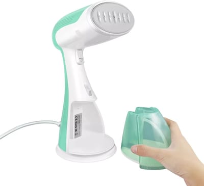 Kelseek kledingstomer - Handstomer - Strijkijzer - Kreukverwijderaar - 300 ml - 1500 W - Draagbaar - Voor op reis - Wit met groen