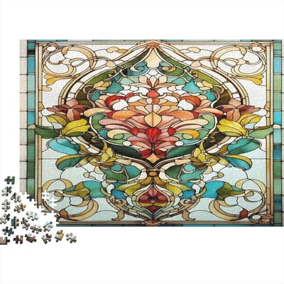 Puzzel 1000 stukjes - Glas-kunst puzzel - Ontspanning thuis - Gerecycled materiaal - 52 x 38 cm - Stijl-7