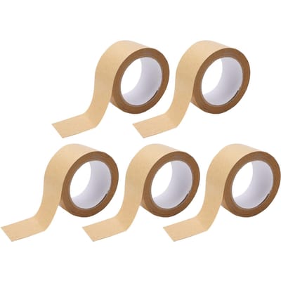 5 STuks Kraftpapier Tape Goede Taaiheid Zelfklevend Afbreekbaar Milieuvriendelijk Gekleefd Verpakking beige