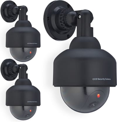 3x dummy dome camera met led-lampje - nep bewakingscamera binnen & buiten