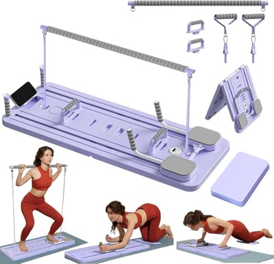 Pilates Set - Fitness Board - Full Body Workout - Inclusief Pilates Stang - 5 Kilogram - Paars