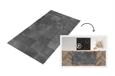 Keukenloper - Loper keuken - Tegels - Grijs - Patronen - 120x60 cm - Keukenloper vinyl
