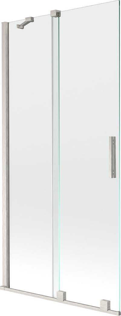 Mexen Velar badwand 2-delig schuifbaar 90 x 150 , transparant, geborsteld nikkel - 896-090-000-01-97