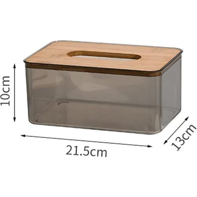 Boîte à mouchoirs transparente rectangulaire en bois pour la maison, boîte à mouchoirs moderne et créative gray