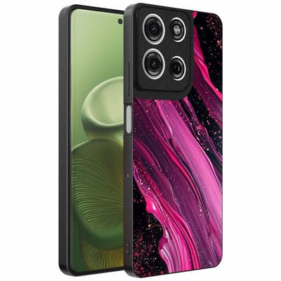Geschikt voor Motorola Edge 60 Telefoonhoesje met marmer opdruk - TPU backcover case marble design - Paars Roze - Smartphonica geschikt voor Motorola Edge 60