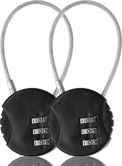 Hangslot met Cijfercode - 2x Weerbestendig cijferslot voor fiets, koffer en reizen - veiligheidsslot van Duurzaam staal en plastic - Compact 9x3.8x1.2cm voor binnen en buiten