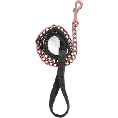 Waldhausen Hengstenketting Voorbrenglijn zwart met  rose gouden ketting