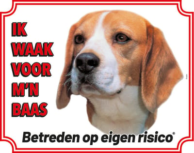 Beagle Waakbord - Ik waak voor mijn baas