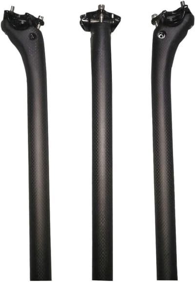 Fiets Zadelpen - Carbon Onderdeel - Wielersport Upgrade - Ultralicht Sterk - 27.2mm 350mm - Mat Zwart