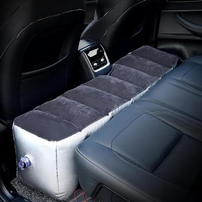 Luchtbed Auto - Reisbed - Comfortabel Slapen - Opblaasbaar - 130x28x36cm - Grijs
