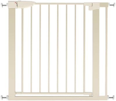 Traphekje Zonder Boren – 76 t/m 82 cm – incl. extensie 83 t/m 89 cm – Veiligheidshekje – Klembevestiging - Kinderhekje - Hondenhek - Beige
