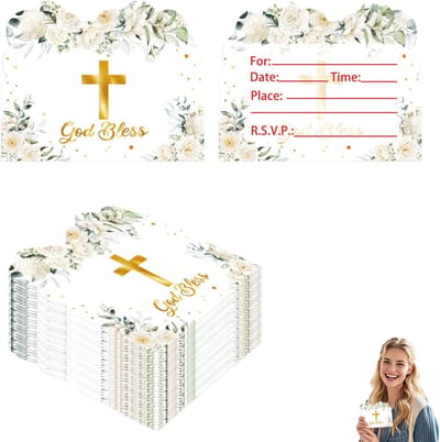 Confirmation Invitation Cards - Elegante Communie-uitnodigingen met Enveloppen en Stickers - Ideaal voor Jongens en Meisjes - Bevestiging - Decoratie