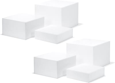 Set van 6 Luxe Glanzend Witte Acryl Kubus Display Houders voor Sieraden en Figuren