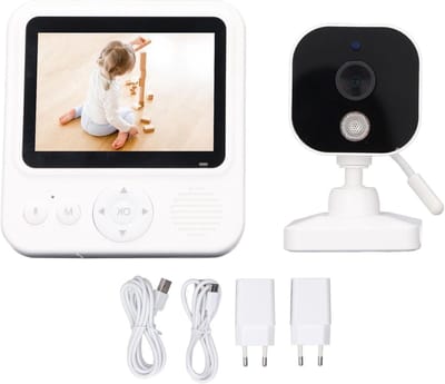 Babyfoon met Camera - Baby Monitor - Baby in de gaten - 28 Inch Scherm - Nachtzicht - Wit