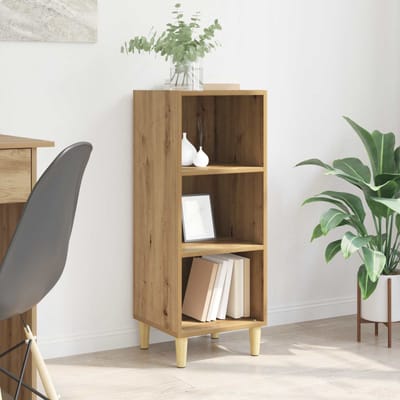 vidaXL - Dressoir - Artisan - Eiken - 34,5 - x - 32,5 - x - 90 - cm - Bewerkt - hout