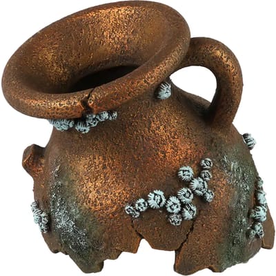 Aqua Della - Aquariumdecoratie - Vissen - Amfoor Gebroken Hals S - 11,8x10,5x9,5cm Meerkleurig - 1st