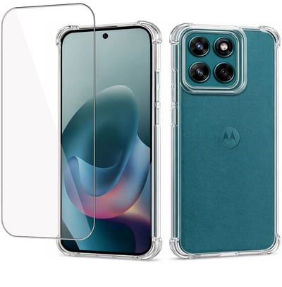 ChiGuard Hoesje & Screenprotector geschikt voor Motorola Moto G87 Hoesje Screenprotector - Gehard Glas Cover + Shock Proof Case - Transparant