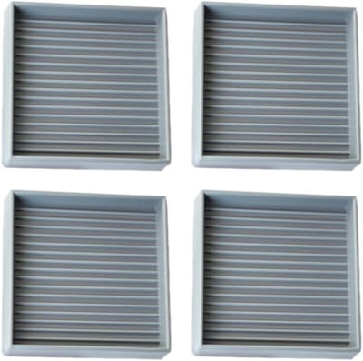 Meubel Vloerbeschermers - Antislip Stoelpads - Hardhouten Vloerbescherming - Zelfklevende Rubberen Pads - 64 mm Vierkant - Grijs