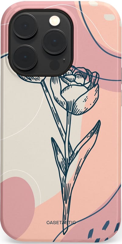 Casetastic Hoesje Geschikt voor Apple iPhone 14 Pro Magsafe - Stijlvolle Beschermende Duo-layer Case - Sierlijke tulp