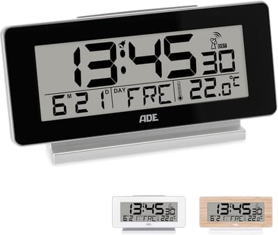Digitale Wekker - Tafelklok Radio - Tijd Bijhouden - Automatische Tijdinstelling - 16.5 x 8 cm - Zwart