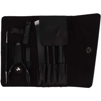 Set de Pédicure Professionnel 8 pièces avec Sac de Rangement Soin des Ongles des Pieds Lame de Coupe pour Peau Morte Ongle Incarné Cor Callus black