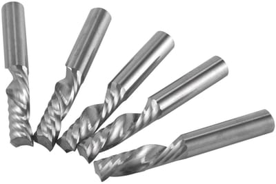 Set van 5 HSS Freesjes met Enkele Vleugel voor Hout en Acryl, Diameter 6 mm en Snijlengte 22 mm