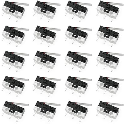 Dailygoods - Microschakelaar - 3-polige schakelaars - Betrouwbare bediening - Zwart - Momentane schakelaars - Ideaal voor industriële toepassingen - C...