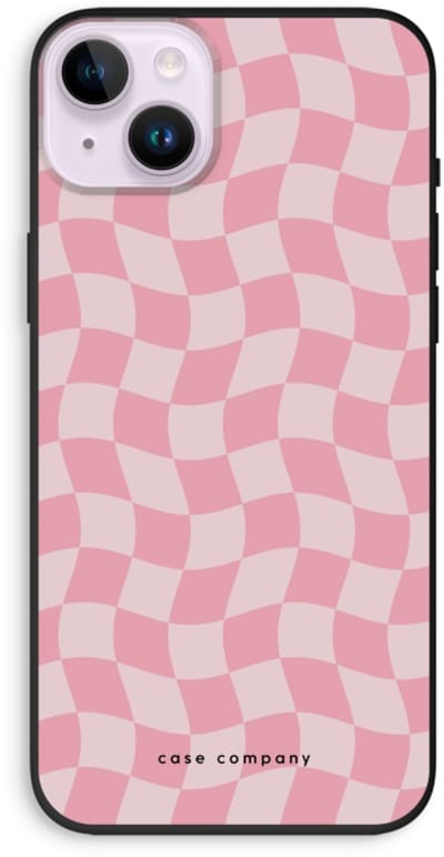 Case Company® - Hoesje geschikt voor iPhone 14 Plus hoesje - Grid Roos - Biologisch Afbreekbaar Telefoonhoesje - Bescherming alle Kanten en Schermrand