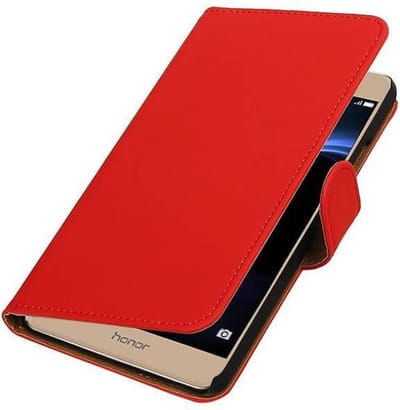 Bookstyle Wallet Case Hoesjes Geschikt voor Huawei Honor V8 Rood