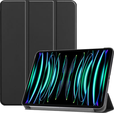 Hoesje Geschikt voor Apple iPad Pro (2022) - 11 inch - 4e generatie - Dun & Stevig - Trifold Bookcase - Hard Cover - Hardcover Book Case - Tablet Hoes - Zwart